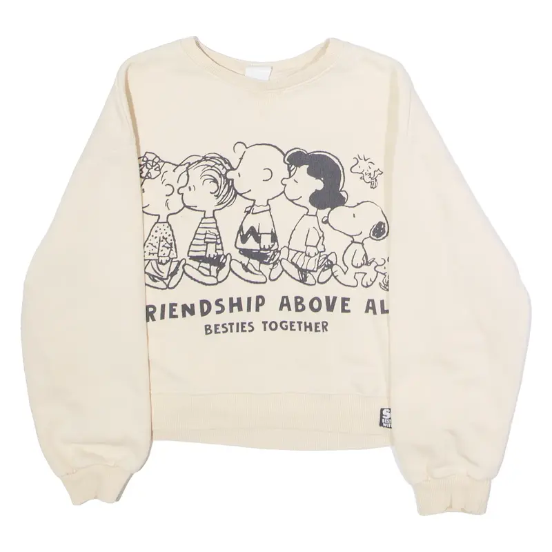 ZARA Peanuts Girls Sweatshirt Beige Crew Neck 11-12Y