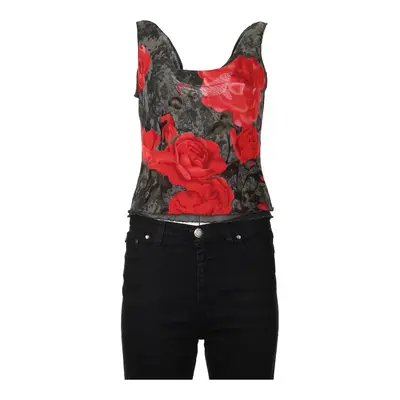 Nice Collection Floral Top - Large Grey Polyester