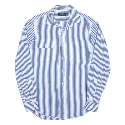 POLO RALPH LAUREN Mens Shirt Blue Striped Long Sleeve S