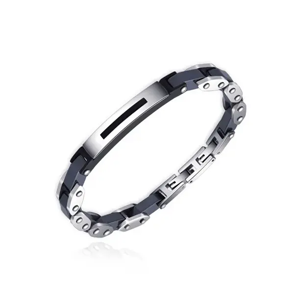 Diverse Fashion Steel Bracelet with Hematite for Men B1000767
