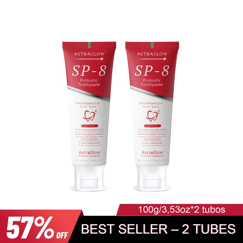 AstraGlow SP-8 toothpaste  - Fluoride-Free Formula with Hydroxyapatite & Plant-Based Ingredients for Teeth Cleaning & Whiteni...