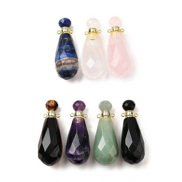 Natural Mixed Stone Perfume Bottle Pendants
