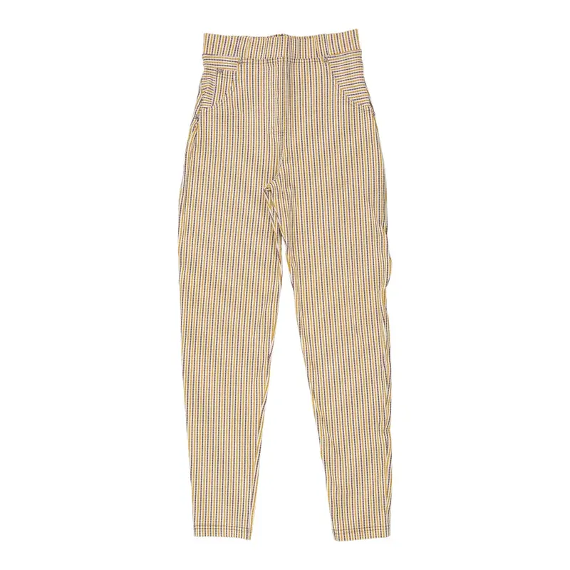 Onyx Pinstripe Leggings - Small Yellow Cotton Blend
