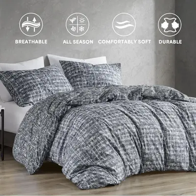 3 Pieces Comforter Set - Bedding for All Seasons, Ultra Soft Reversible Comforter with 2 Matching Shams, Easy Care, Machine W...