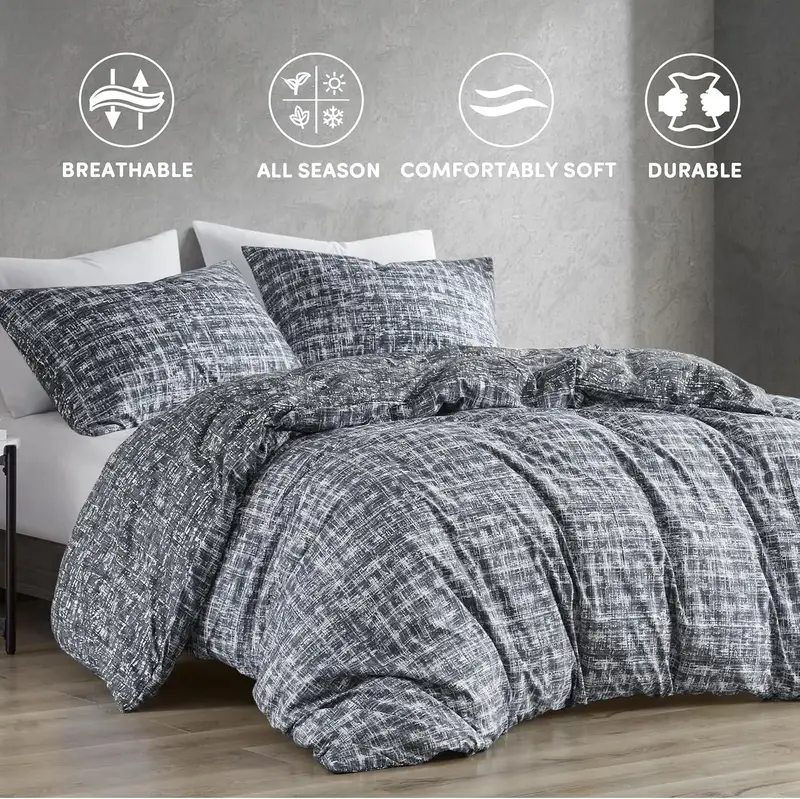 3 Pieces Comforter Set - Bedding for All Seasons, Ultra Soft Reversible Comforter with 2 Matching Shams, Easy Care, Machine W...