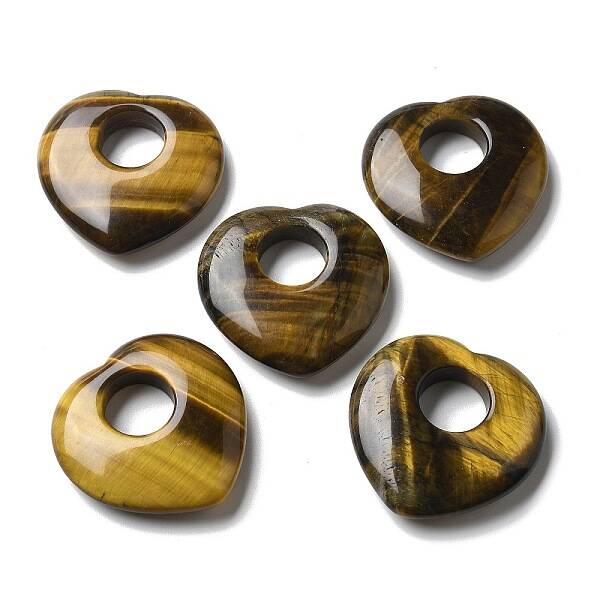 Natural Tiger Eye Hollow Pendants