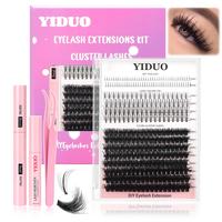 D Curl Mixed Size Individual False Eyelashes with Eyelash Bond & Seal Glue & Lash Remover & Lash Tweezers, 1 Set Natural Look...