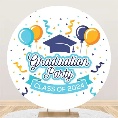 Class 2024 Balloon Round Graduation Party Backdrop - Aperturee