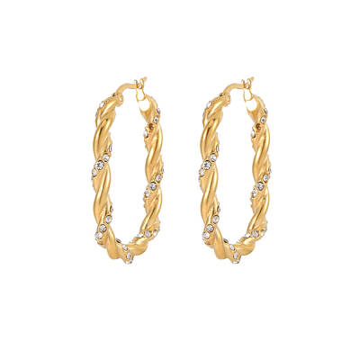 Elegant Fashion Hollow Out Round Zircon Stud Earrings for Women