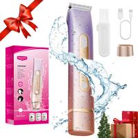 PVBKZ Bikini Trimmer for Women, Electric Shaver and Razor Rechargeable 2-in-1 Body and Facial Epilator, Dual Heads for Painle...
