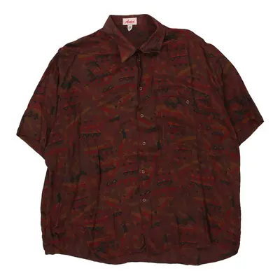 Aster Short Sleeve Shirt - XL Brown Viscose