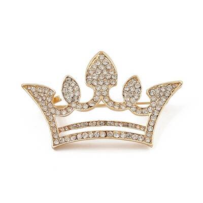 Rhinestone Crown Brooch Pin
