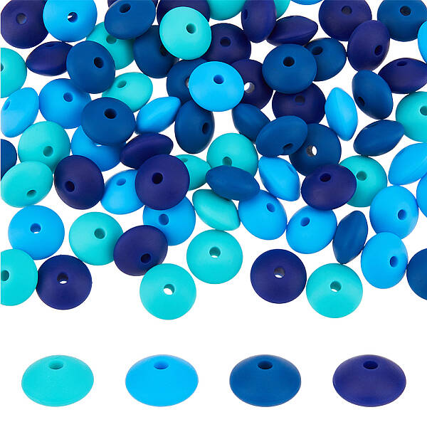 80Pcs 4 Colors Food Grade Eco-Friendly Silicone Beads