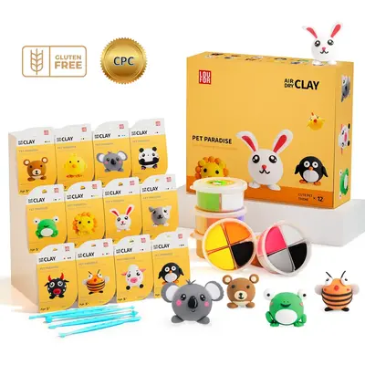Air Dry Clay Kit for Kids – Cute Animal Crafts, All-In-One Set with Tools & Instructions, Indoor Entertainment, Family Bond...