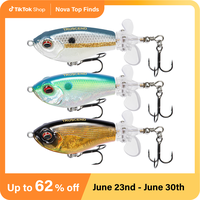 TRUSCEND Double Bladed PoPobait with BKK Hooks,ABS Material TopWater Whopper Fishing Lure for Freshwater&Saltwater,Well-Balan...