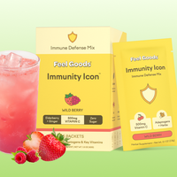 Feel Goods Immunity Icon – Immune Support Drink Mix with Elderberry, 1000mg Vitamin C Ashwagandha, Turmeric, Goji, & Astrag...