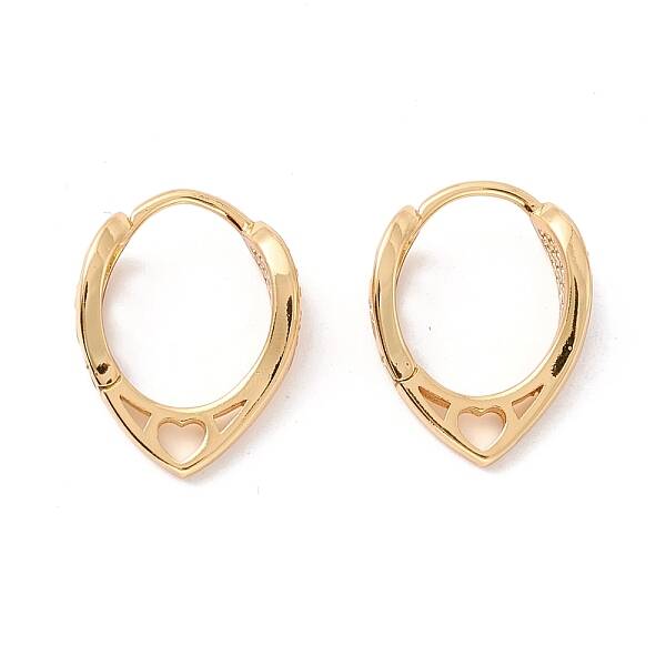 Heart Cubic Zirconia Huggie Hoop Earrings