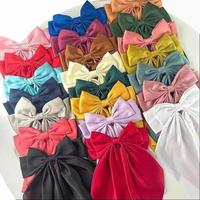 Silky 6 Large Cute Bow Sets - Multi Color Hair Accessory Set with Comfortable Silky Bows and Large Hairpins