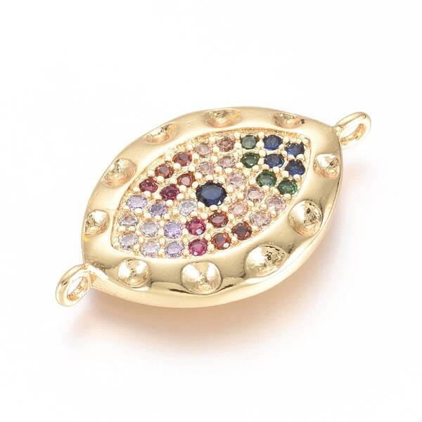 Brass Micro Pave Cubic Zirconia Links connectors