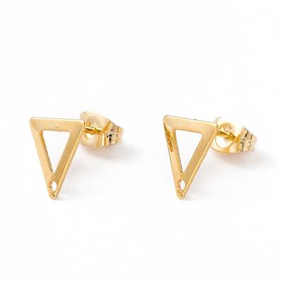 201 Stainless Steel Stud Earring Findings with Hole