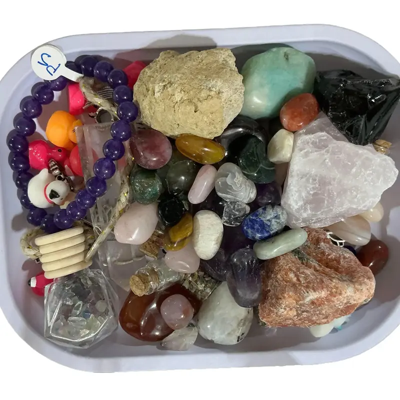 Intuitively Pulled Mini Crystal Bucket - Treasure Trove with Confetti Crystal Mix, Healing-Inspired Jewelry, Mini Crystal Wis...