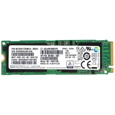 Samsung MZVKW1T0HMLH-000H1 | SM961 Series 1TB M.2 2280 PCI Express NVMe 3.0x4 Multi-Level Cell Solid State Drive