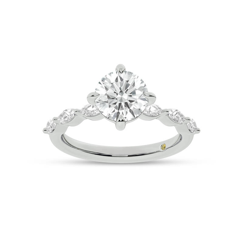Cabo Round Lab Grown Diamond Engagement Ring | 14K White Gold 4 5/8 CT. TW.