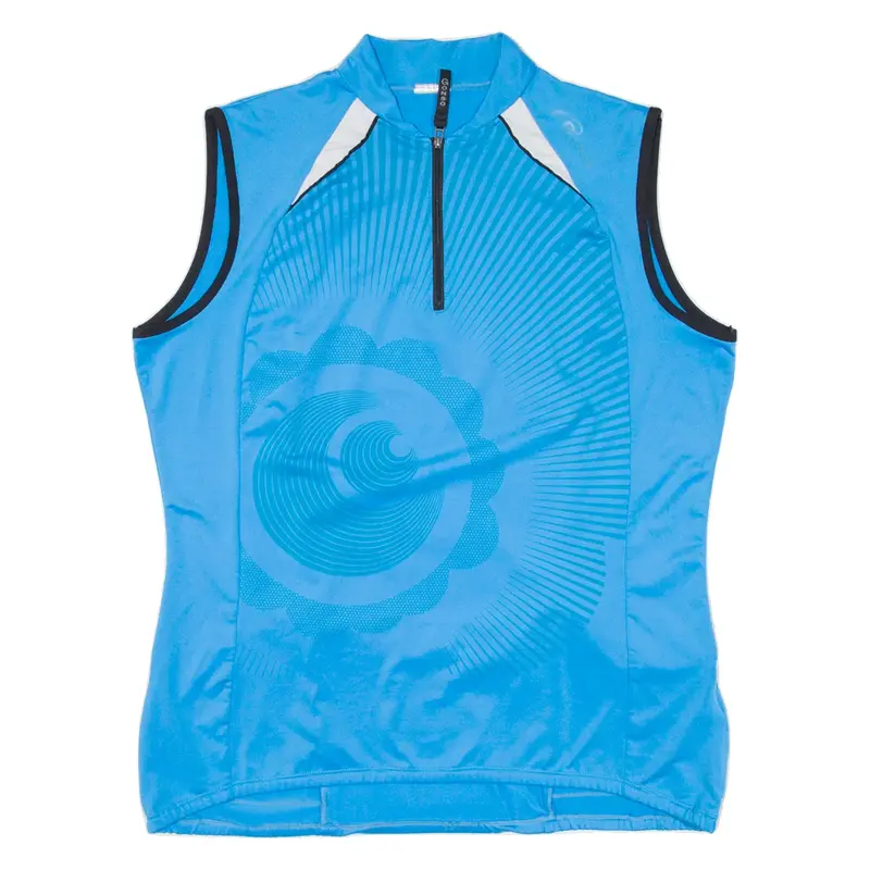 GONSO Cycling Mens Jersey Blue Sleeveless 1/4 Zip XL