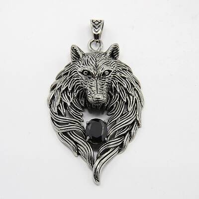 Retro Men's 304 Stainless Steel Steel Big Wolf Head Pendants