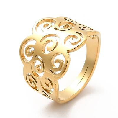 Ion Plating(IP) 201 Stainless Steel Cloud Adjustable Ring for Women