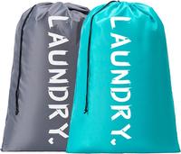 2 Pack XL Travel Laundry Bag - Machine Washable Organizer with Drawstring, Large Enough to Hold 4 Loads of Laundry, 24\