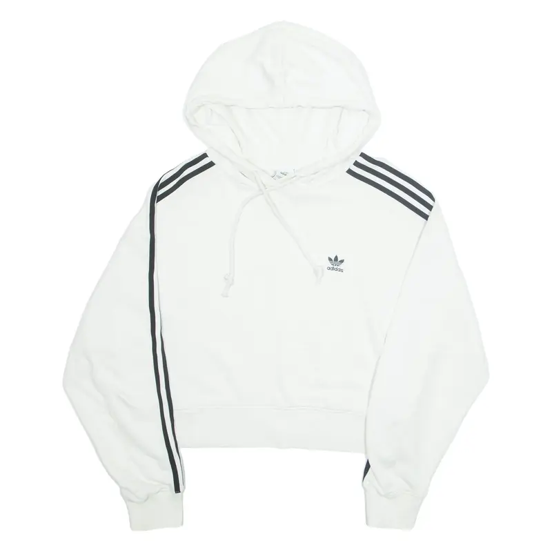 ADIDAS Cropped Womens White Hoodie S