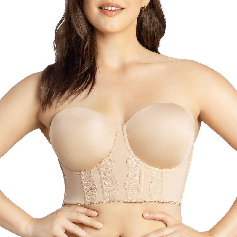 PARFAIT Elissa P50116 Women's Non-slip Full Bust and Full Figure Supportive Seamless Foam Padded Strapless Longline Bra