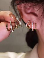 Fashionable Rhinestone Decorated Earrings, Elegant Jewelry for Party, Daily Clothing Decor, Trendy All-match & Exquisite Pret...