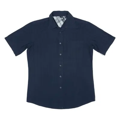 BIAGGINI Plain Shirt Blue Short Sleeve Mens S