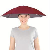 Umbrella Hat with Elastic Headband, Lightweight Hat Umbrella for Outdoor Sunny & Rain Dual-use, Rainproof & Portable Waterpro...