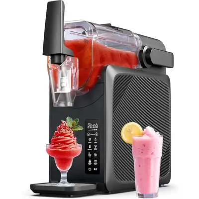 Slush Machine, Timer Function, Auto Cleaning, Child Lock, 5 Preset Programs, Slushie, Cocktail, Milkshake, Frappe, Wine, LED ...