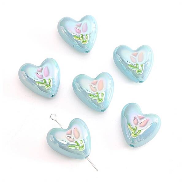 2Pcs UV Platings Acrylic Beads