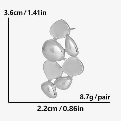 304 Stainless Steel Irregular Leaf Stud Earrings