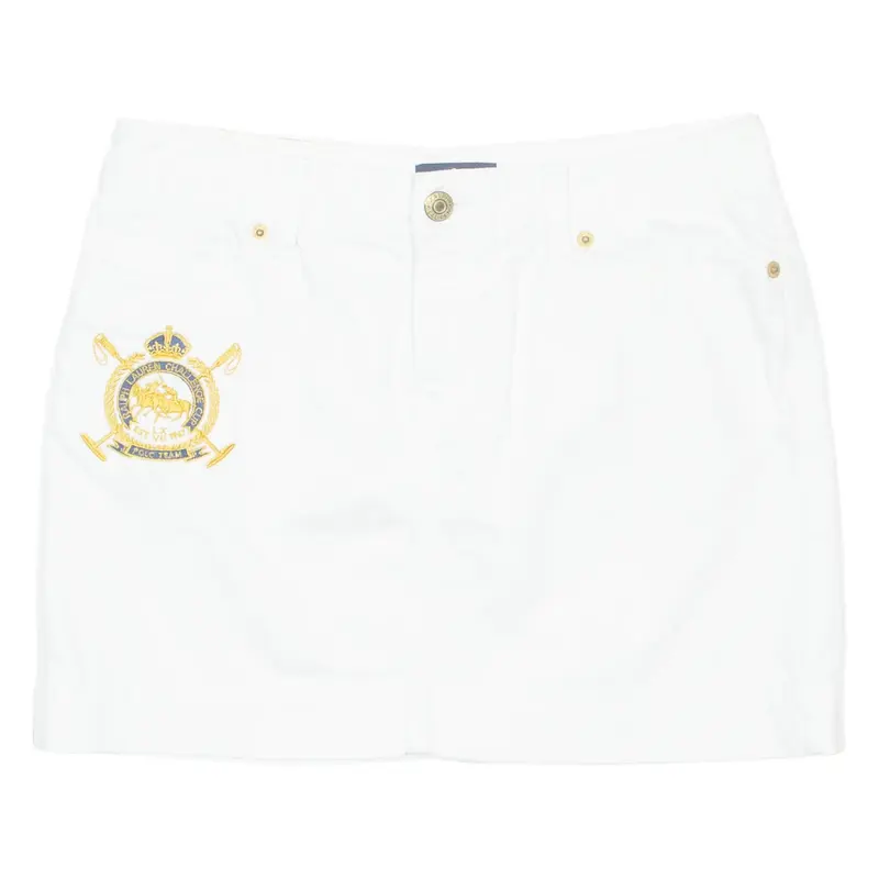 RALPH LAUREN Womens Mini Skirt White Short UK 16