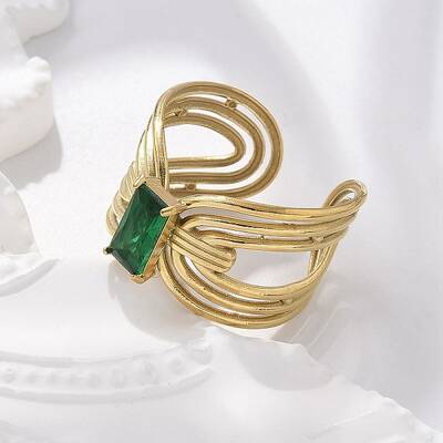304 Stainless Steel Cuff Rings for Women