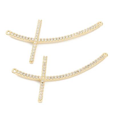 Brass Micro Pave Clear Cubic Zirconia Pendants