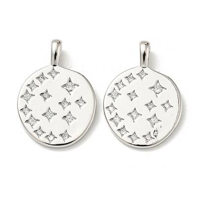 Brass Micro Pave Cubic Zirconia Pendants