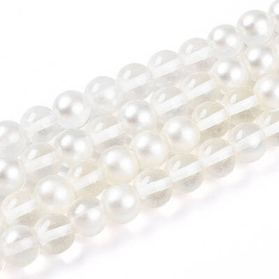 Baking Painted Transparent Glass Beads Strands