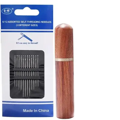 Stainless Steel Blind Sewing Needle (12pcs/set), Side Hole Blind Sewing Needle, Self Threading Needle, Sewing Supplies for Ho...