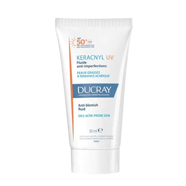 Ducray Fluido Protettivo Per Pelli Problematiche Spf 50+ Keracnyl Uv (Fluido Anti-Imperfezioni) 50 Ml