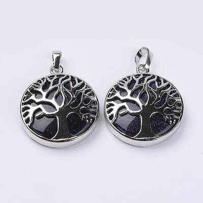 Synthetic Blue Goldstone Pendants