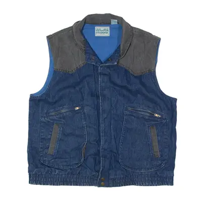 OUTDOOR EXCHANGE Denim Gilet Blue 90s Mens L