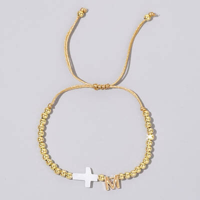Brass Round Bead Braided Bead Bracelets
