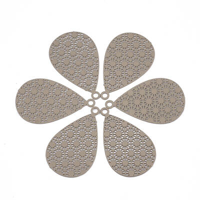 430 Stainless Steel Filigree Pendants